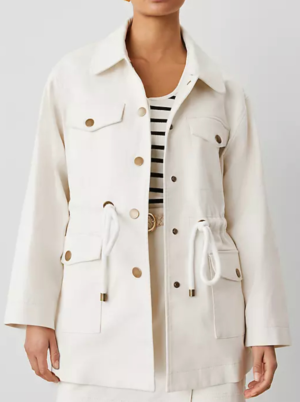 NWT ANN TAYLOR WEEKEND COLLECTION WINTER WHITE PARKA JACKET COAT XSP XS PETITE